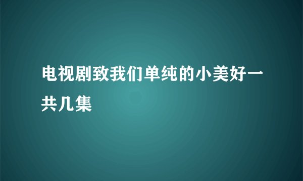 电视剧致我们单纯的小美好一共几集