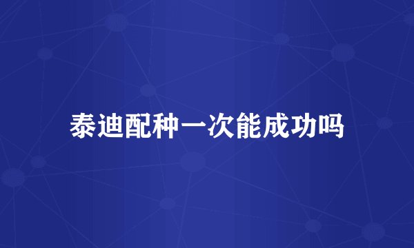 泰迪配种一次能成功吗