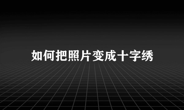 如何把照片变成十字绣