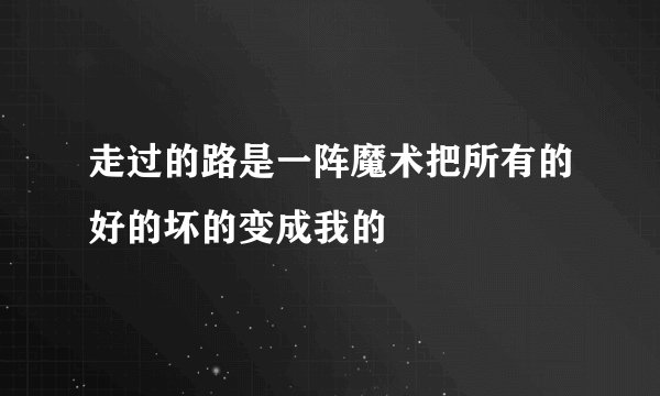 走过的路是一阵魔术把所有的好的坏的变成我的