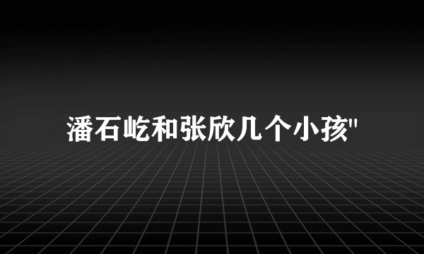 潘石屹和张欣几个小孩