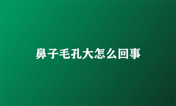 鼻子毛孔大怎么回事