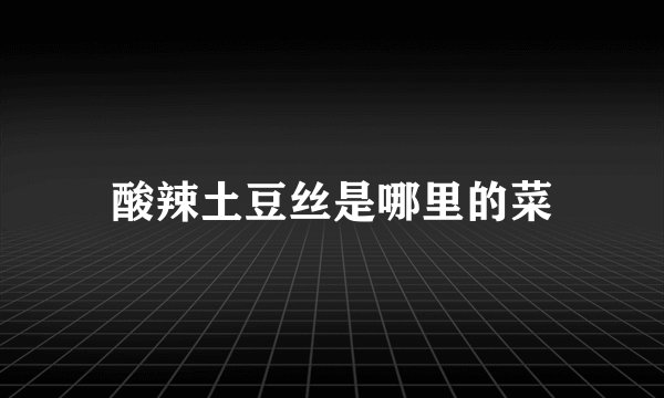 酸辣土豆丝是哪里的菜