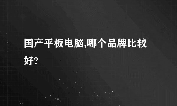 国产平板电脑,哪个品牌比较好?