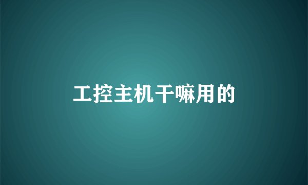 工控主机干嘛用的