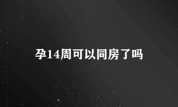 孕14周可以同房了吗