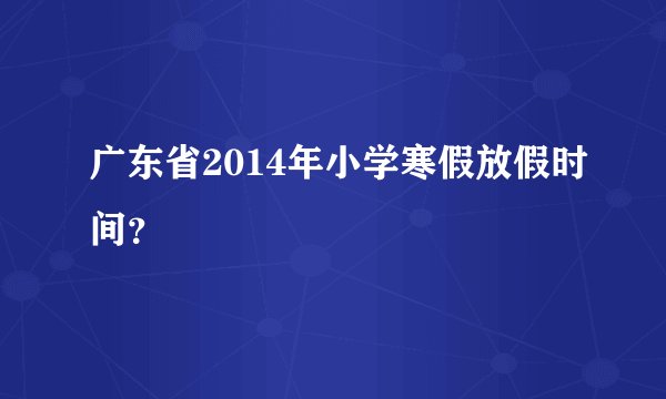 广东省2014年小学寒假放假时间？