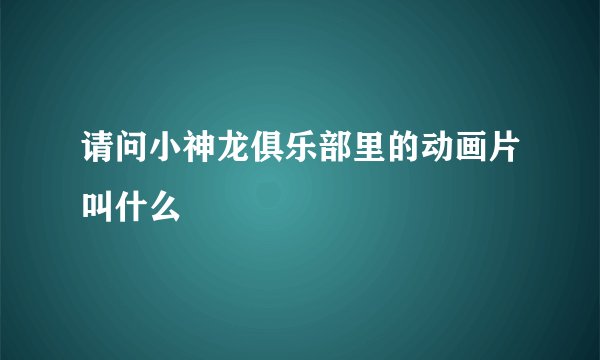 请问小神龙俱乐部里的动画片叫什么