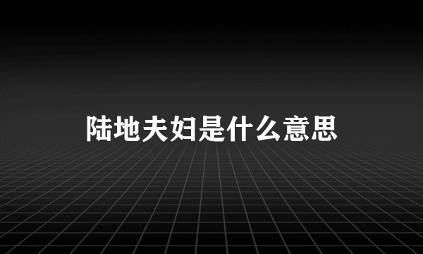 陆地夫妇是什么意思