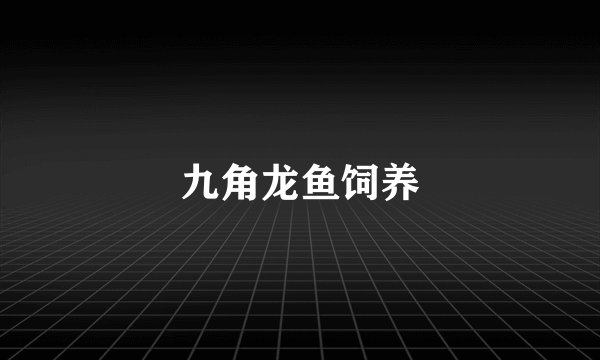 九角龙鱼饲养