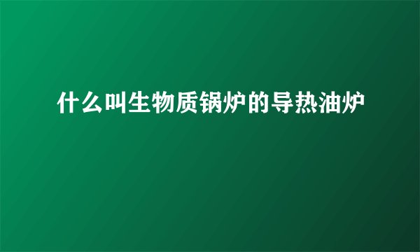 什么叫生物质锅炉的导热油炉