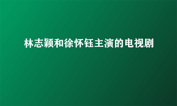林志颖和徐怀钰主演的电视剧