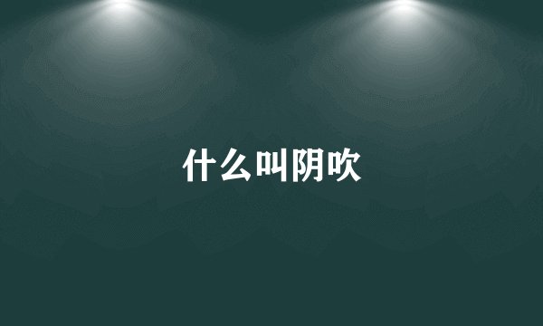 什么叫阴吹