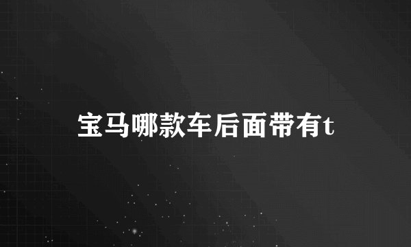 宝马哪款车后面带有t