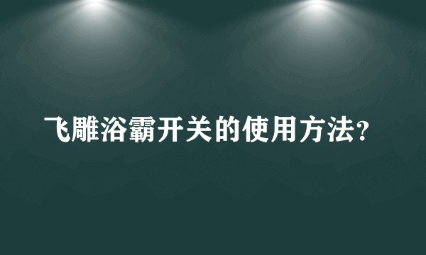 飞雕浴霸开关的使用方法？