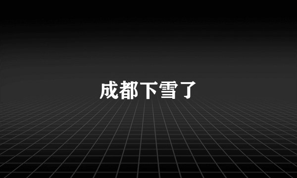 成都下雪了