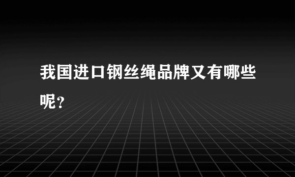 我国进口钢丝绳品牌又有哪些呢？