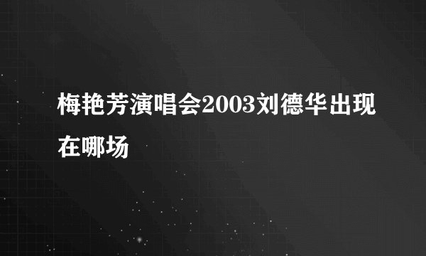 梅艳芳演唱会2003刘德华出现在哪场