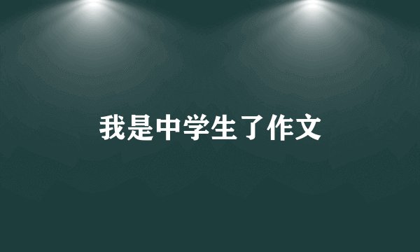 我是中学生了作文