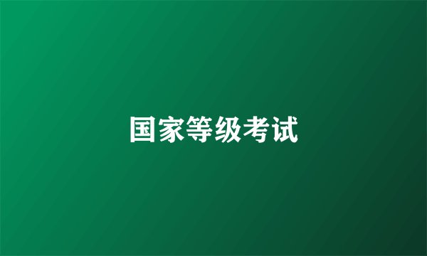国家等级考试