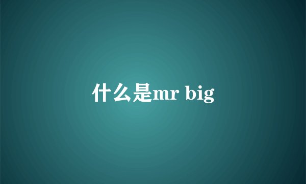 什么是mr big