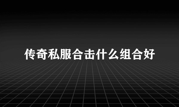 传奇私服合击什么组合好