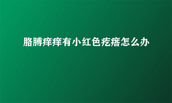 胳膊痒痒有小红色疙瘩怎么办