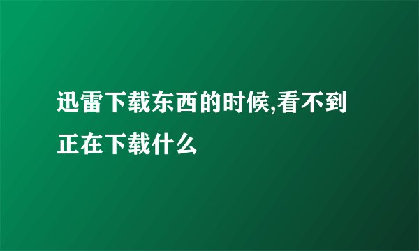 迅雷下载东西的时候,看不到正在下载什么