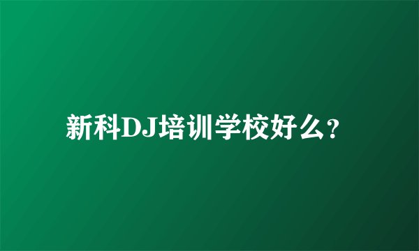 新科DJ培训学校好么？