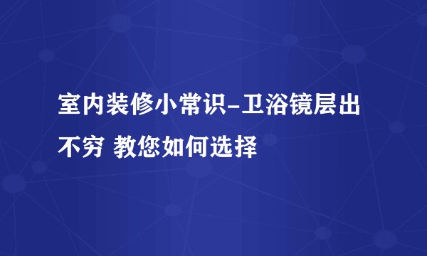 室内装修小常识-卫浴镜层出不穷 教您如何选择