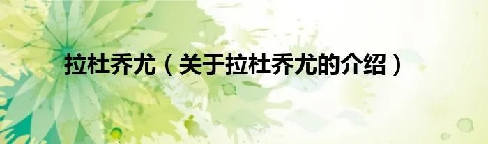 拉杜乔尤（关于拉杜乔尤的介绍）