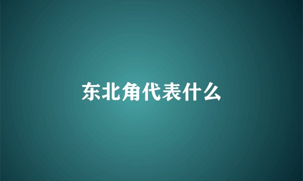 东北角代表什么