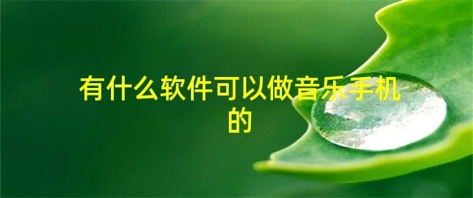 有什么软件可以做音乐手机的