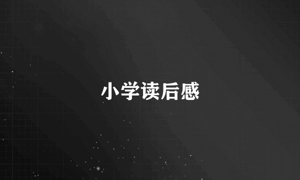 小学读后感