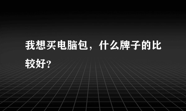 我想买电脑包，什么牌子的比较好？