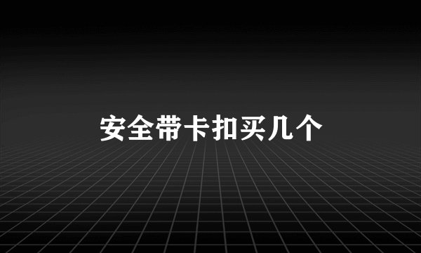 安全带卡扣买几个