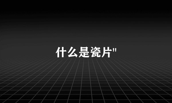 什么是瓷片