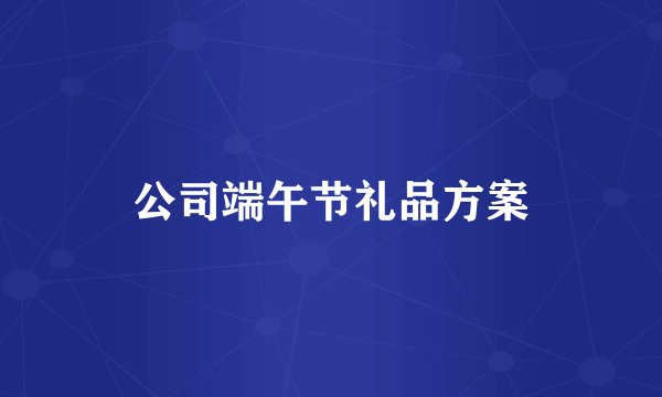 公司端午节礼品方案