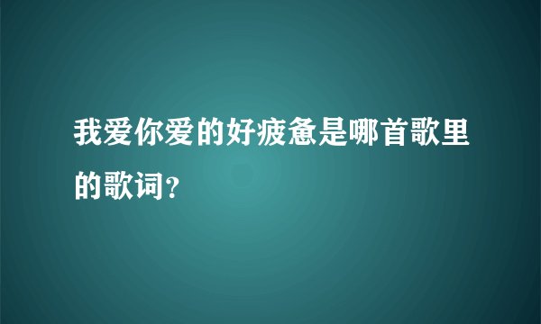我爱你爱的好疲惫是哪首歌里的歌词?