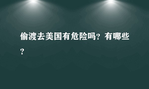偷渡去美国有危险吗？有哪些？
