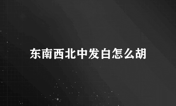 东南西北中发白怎么胡