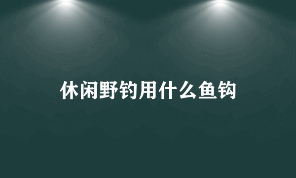 休闲野钓用什么鱼钩