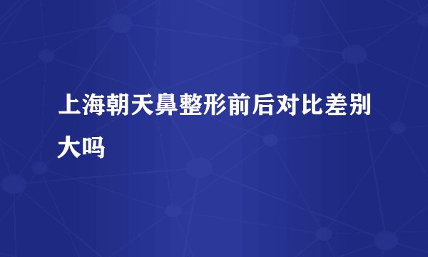 上海朝天鼻整形前后对比差别大吗