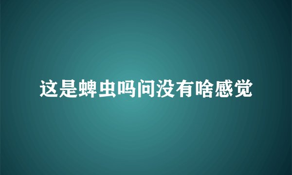 这是蜱虫吗问没有啥感觉