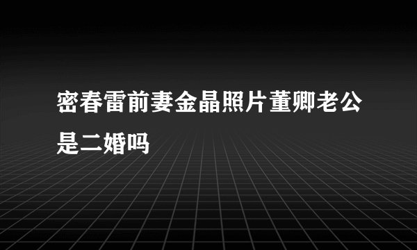 密春雷前妻金晶照片董卿老公是二婚吗