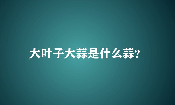 大叶子大蒜是什么蒜？