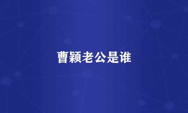 曹颖老公是谁