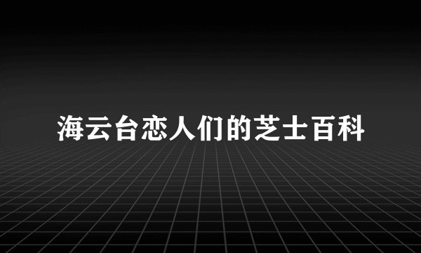 海云台恋人们的芝士百科