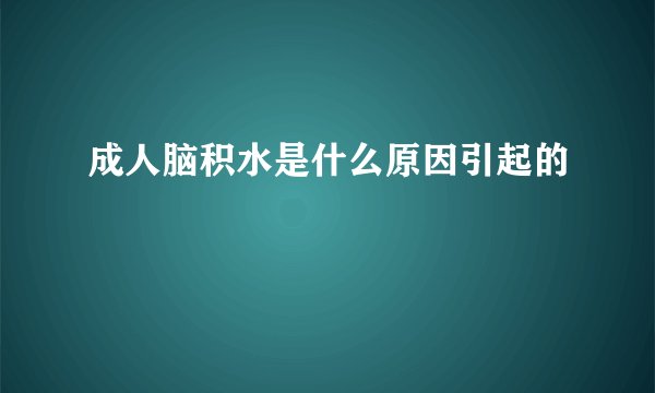 成人脑积水是什么原因引起的