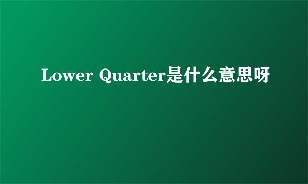 Lower Quarter是什么意思呀